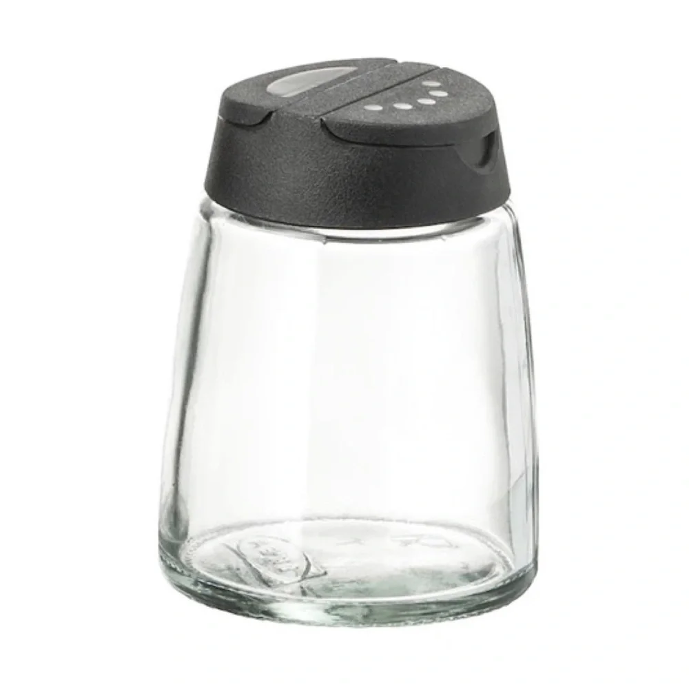 Glass 5oz Spice Jar with Black Lid